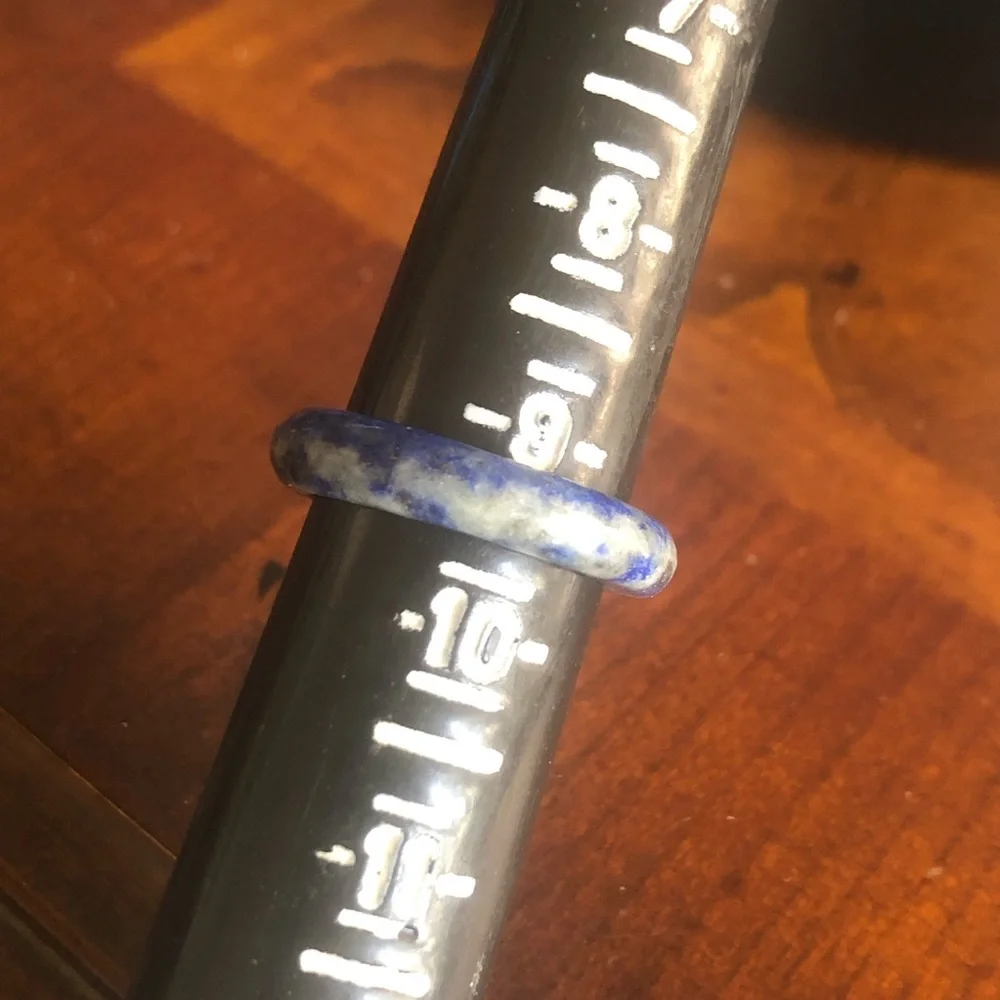Handcrafted genuine sodalite stone band ring 9.5